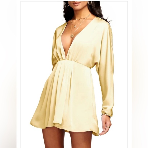Ramy Brook Dresses & Skirts - Ramy Brook new with tags women’s size size Tanya V  neck mini dress in daffodil